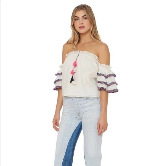 Carter Koral Crop Top White Size Extra Small - Picture 3 of 10